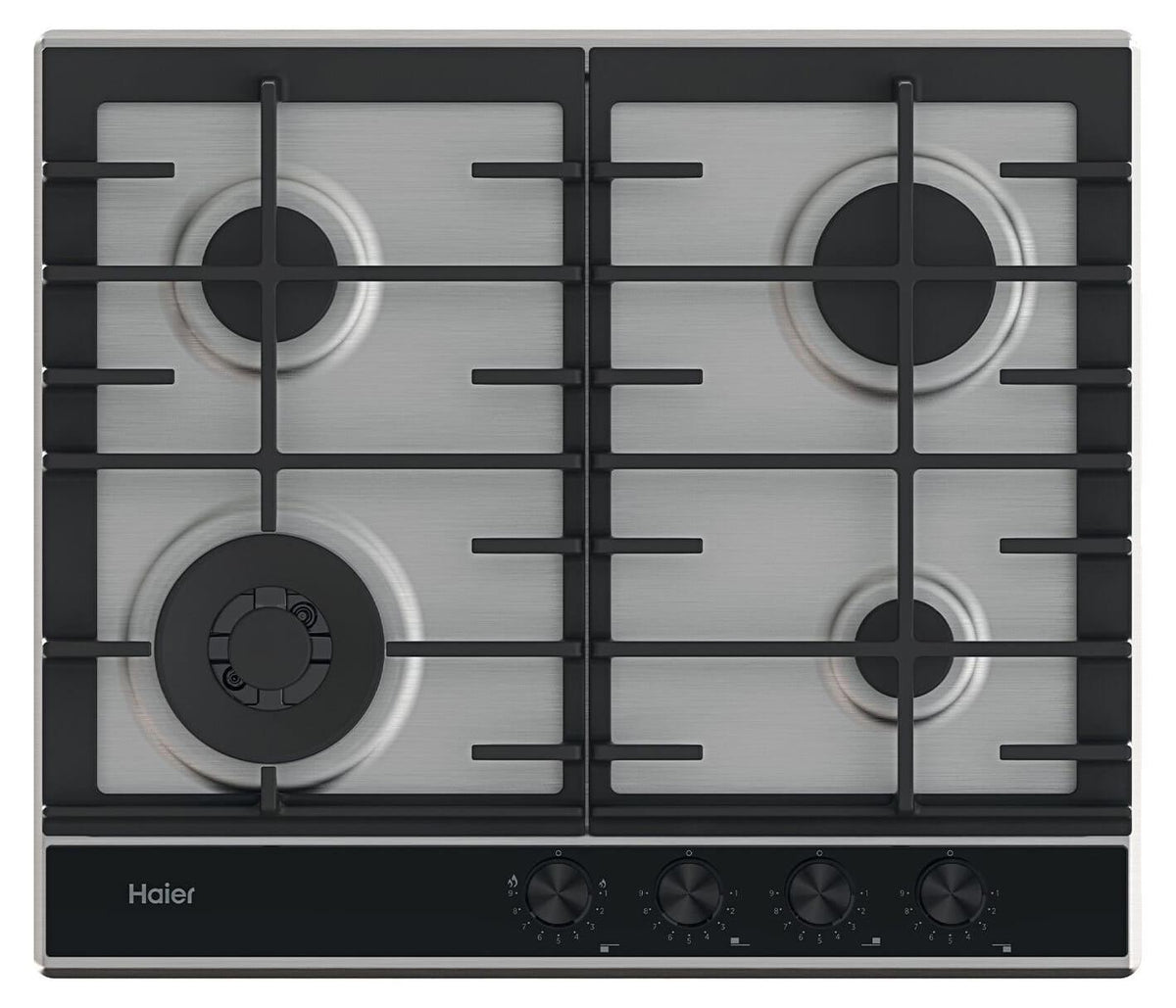 Haier Series 4 HAHG6BF4XH, Edelstahl, Integriert, 60 cm, Gaskochfeld, Edelstahl, 4 Zone(n)