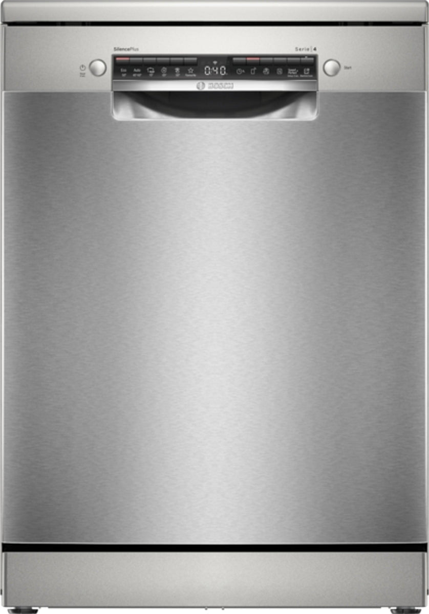 Bosch Serie 4 SMS4EVI08E, Freistehend, Standardgröße (60 cm), Edelstahl, Silber, Tasten, 1,75 m