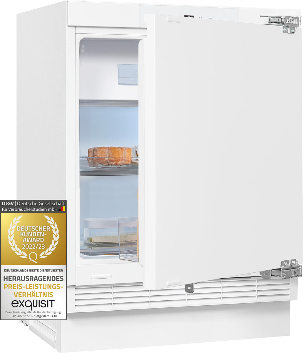 Exquisit Unterbau-Kühlschrank UKS130-4-FE-010D | 121 l Nutzinhalt | Weiß