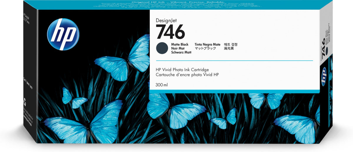 HP 746 Mattschwarz DesignJet Tintenpatrone, 300 ml, HP DesignJet Z6 Druckerserie, HP DesignJet Z9 Druckerserie, Thermal Inkjet, Schwarz, P2V83A, Business, Singapur