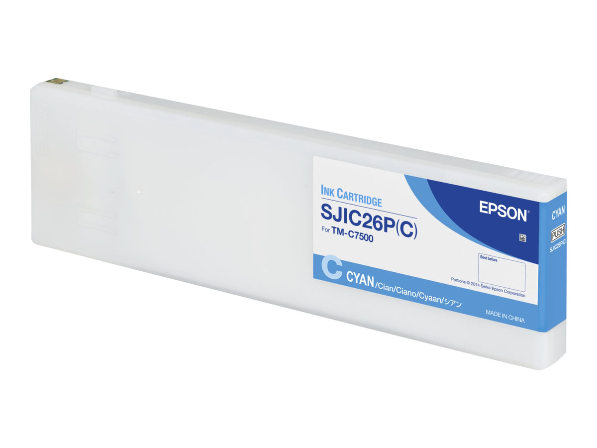 Epson SJIC26P(C): Ink cartridge for ColorWorks C7500 (Cyan), Cyan, 294,3 ml, 1 Stück(e)