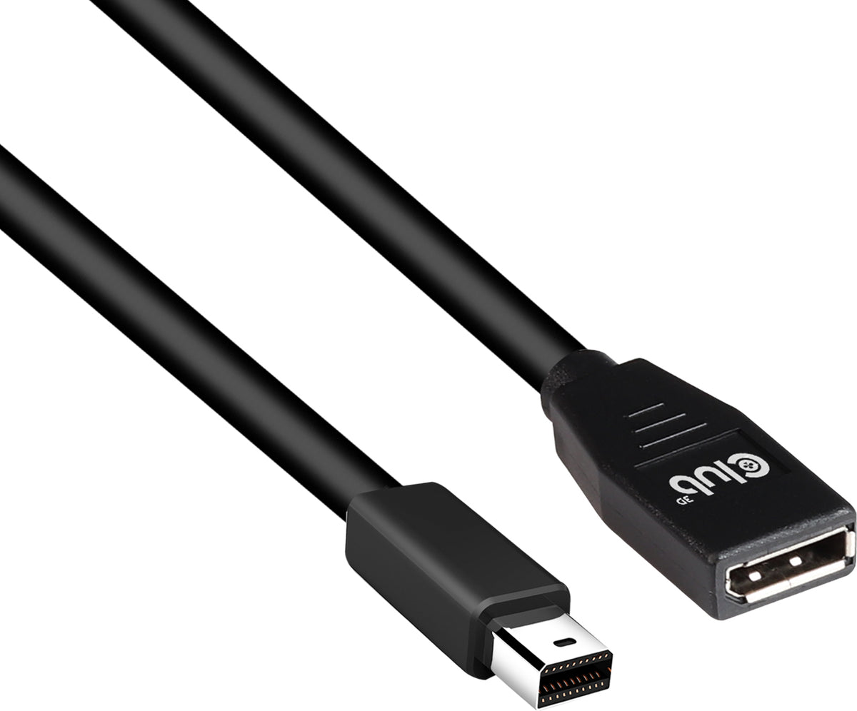 CLUB3D Mini DisplayPort to DisplayPort1.4 Extension Cable 8K60Hz DSC1.2 HBR3 HDR M/F 1m/3.28 ft, 1 m, Mini DisplayPort, DisplayPort, Stecker, Buchse, 7680 x 4320 Pixel