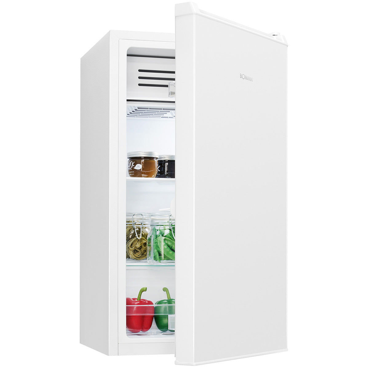 Bomann® Kühlschrank klein mit Gefrierfach | Kühlschrank mit Frostfach | 83L | Temperaturbereich 0°C +8°C | 2 Ablagen & 3 Türablagen | KS 7257 weiß
