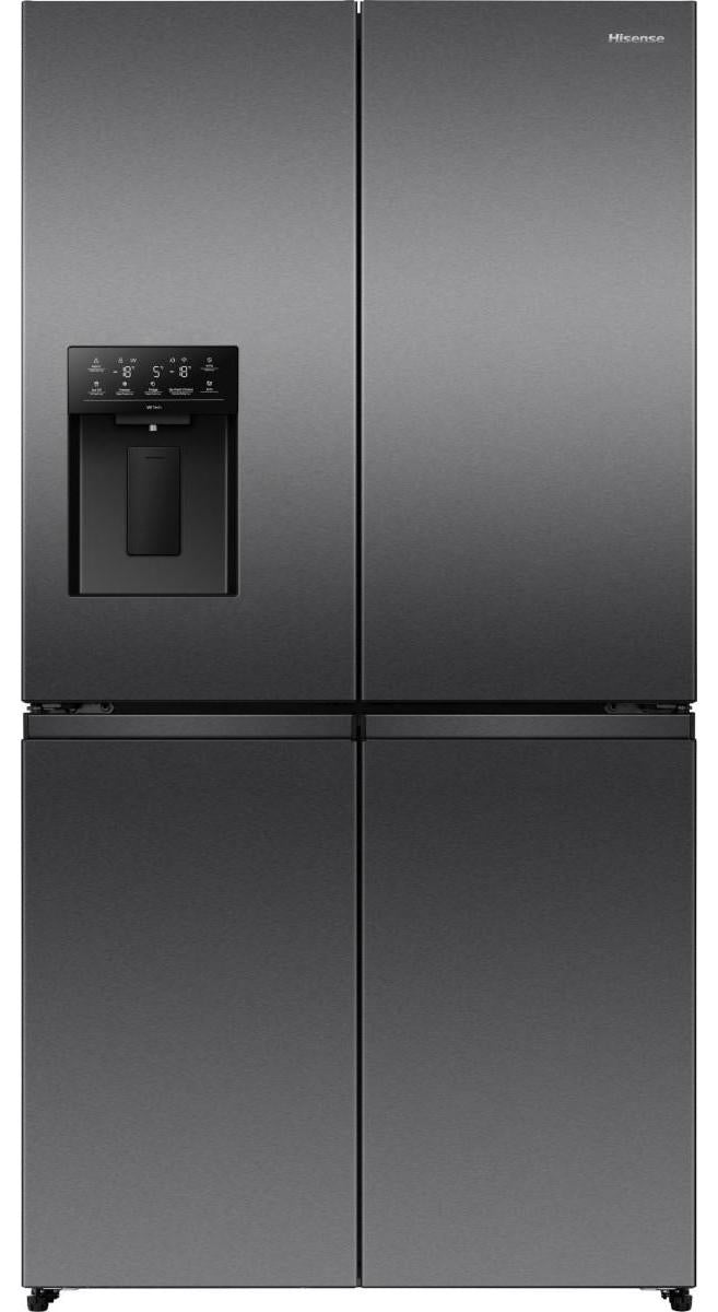 Hisense Hi5 Freistehend Flügeltürkühlschrank, Black stainless steel, 640 l, Freistehend, Mehrtürig, Schwarz, 4 Tür(en), Tür-zu-Tür, Touchsteuerung