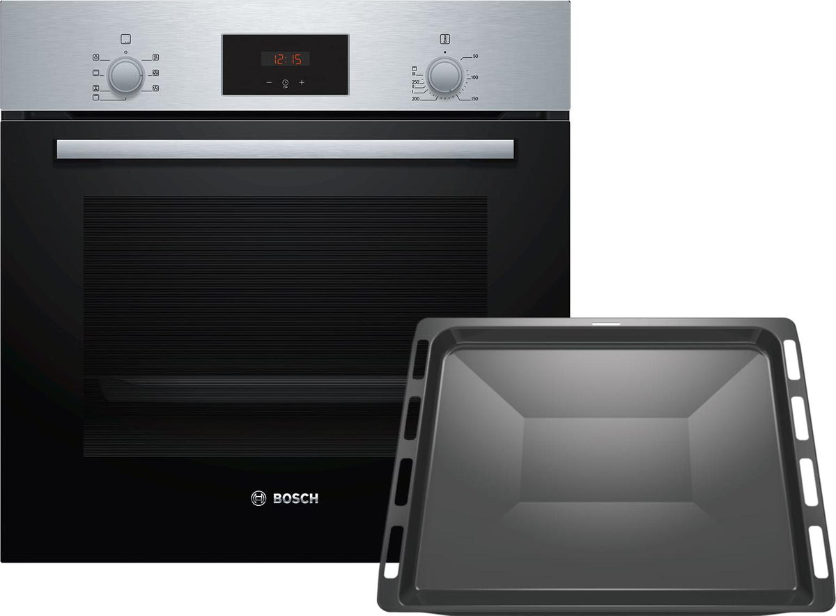 Bosch HBF133BR0Z1 Set Backofen HBF133BR0 Edelstahl + 1 zusätzliches Backblech HEZ431002