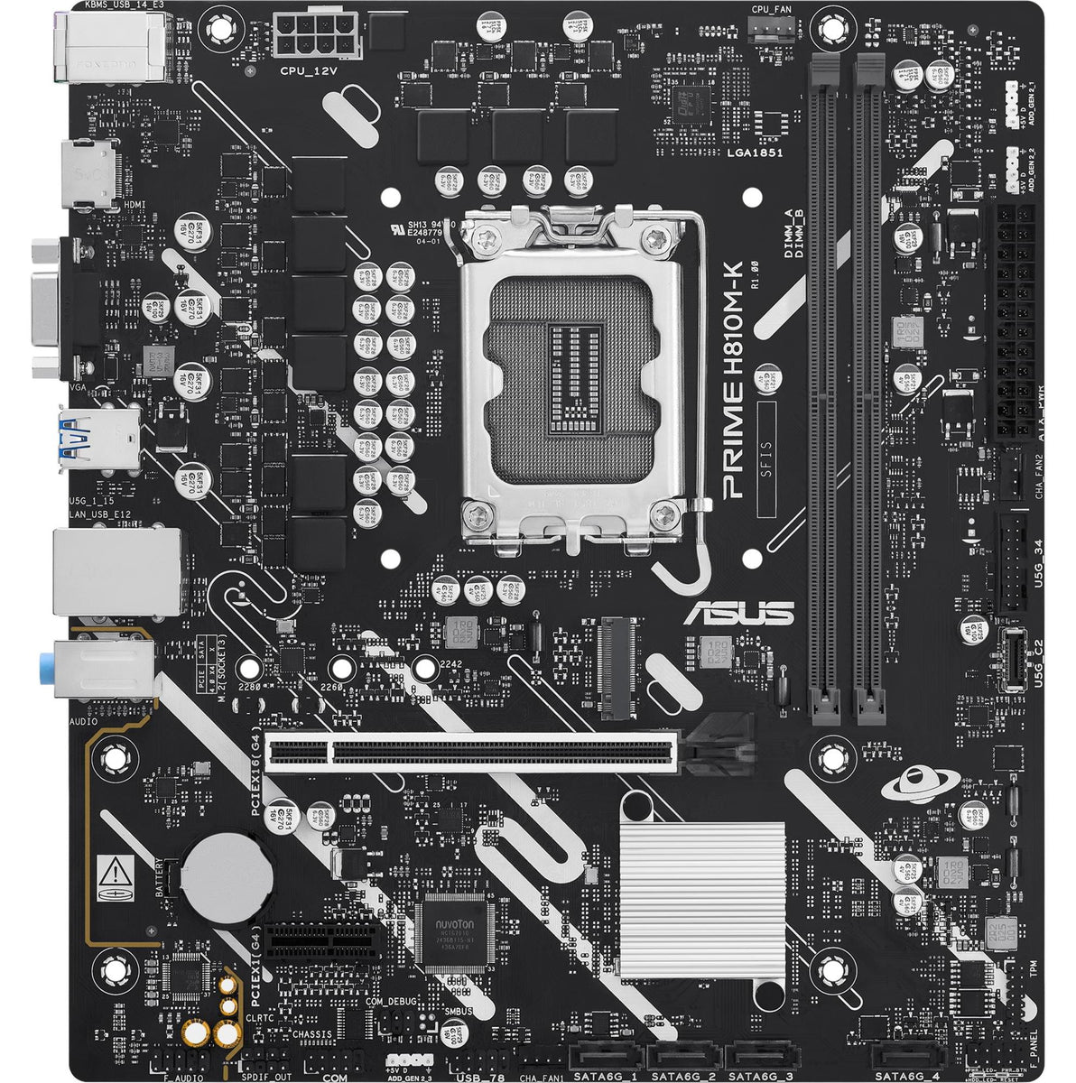 ASUS PRIME H810M-K, Intel, LGA 1851 (Socket V1), Intel Core Ultra (Series 2), LGA 1851, DDR5-SDRAM, 128 GB