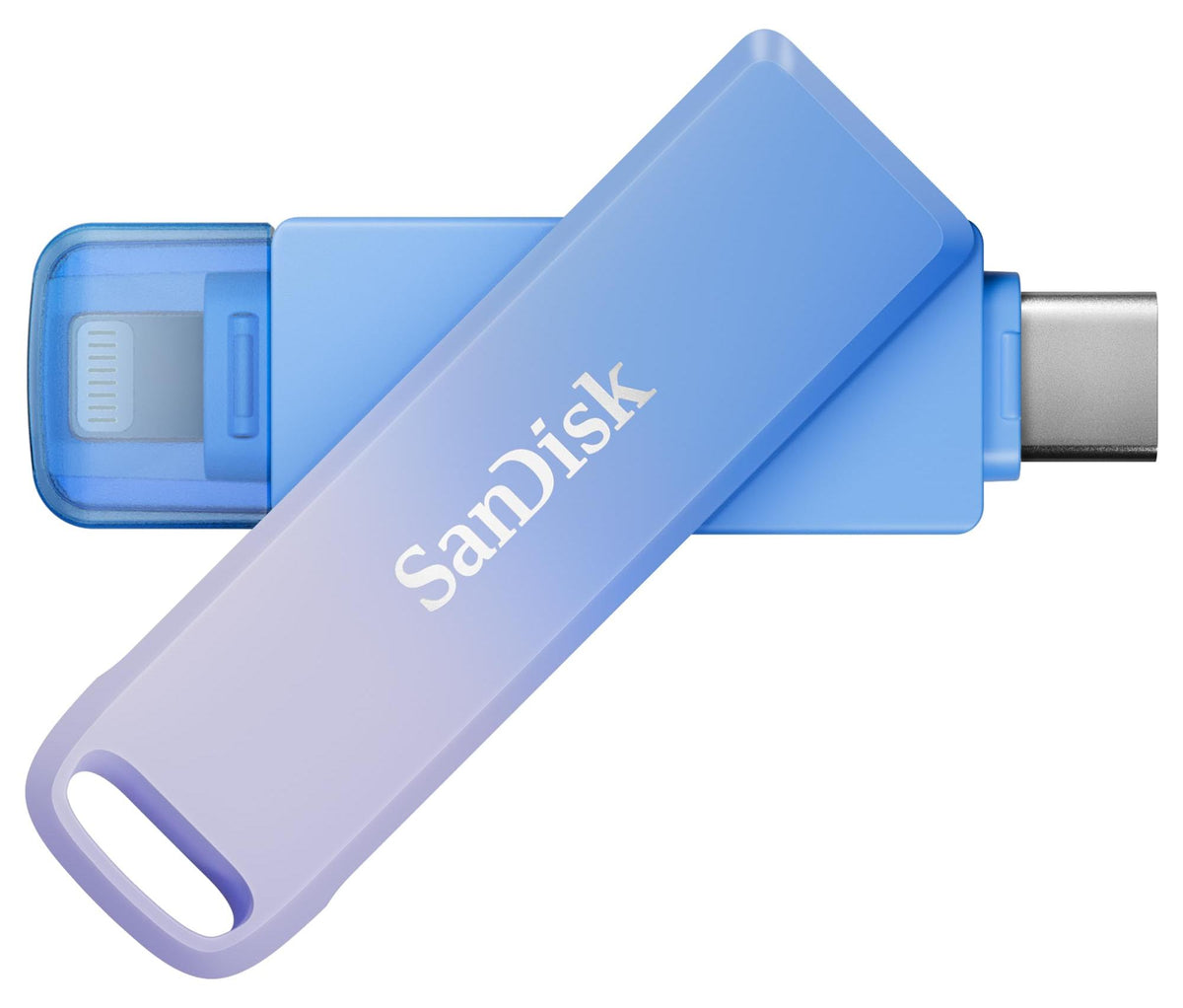 SanDisk Creator Phone Drive, 128 GB, USB Type-C / Lightning, 3.2 Gen 1 (3.1 Gen 1), 90 MB/s, Ohne Deckel, Blau, Lila