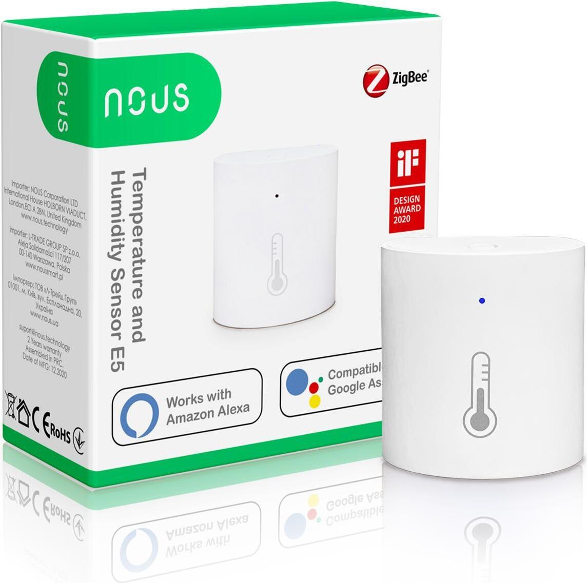 Nous E5 Smarter Luftfeuchtigkeits- und Temperatursensor, ZigBee