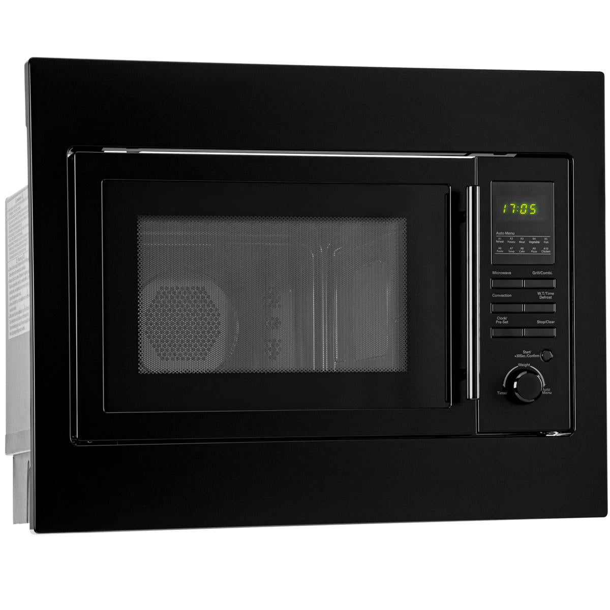 Bomann® Einbaumikrowelle mit Grill und Heißluft | 60cm | inkl. Grillrost und Drehteller | 25L Einbau Mikrowellengerät | MWG 2216 H EB schwarz
