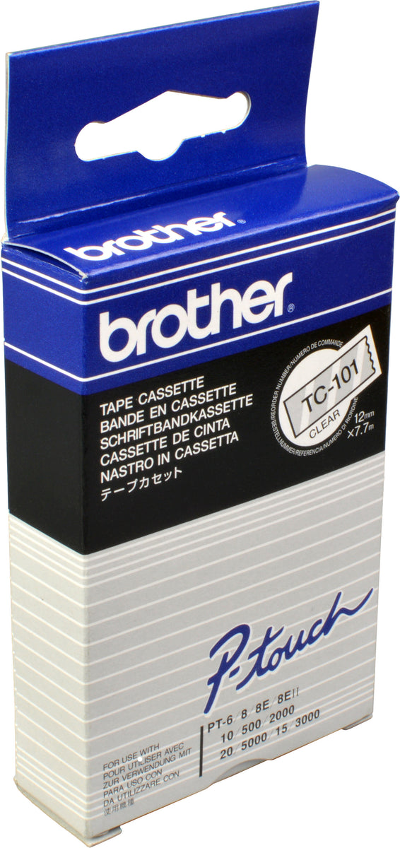 Brother TC-101, Schwarz auf transparent, TC, Japan, 5 Jahr(e), Brother, PT2000, PT3000, PT500, PT5000, PT8E