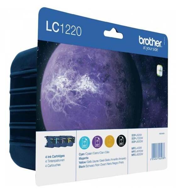Brother LC1220VALBP, Schwarz, Cyan, Magenta, Gelb, 4 Stück(e), 300 Seiten, 300 Seiten, Multipack