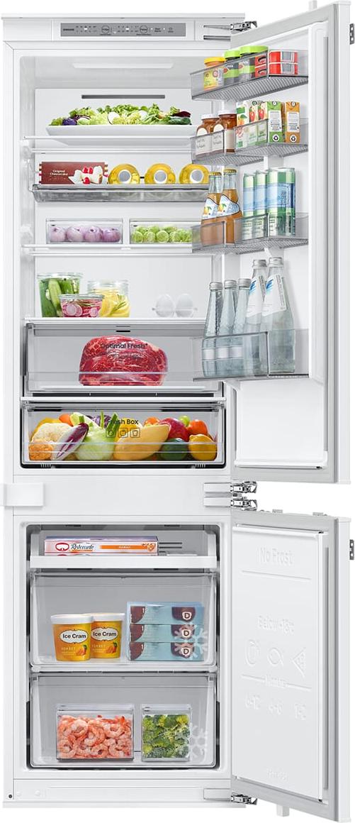 Samsung 267 ℓ Einbau Kühl-/Gefrierkombination mit All-Around Cooling und AI Energy Mode, 267 l, N-ST, 6 kg/24h, E, Fresh Zone Fach, Weiß