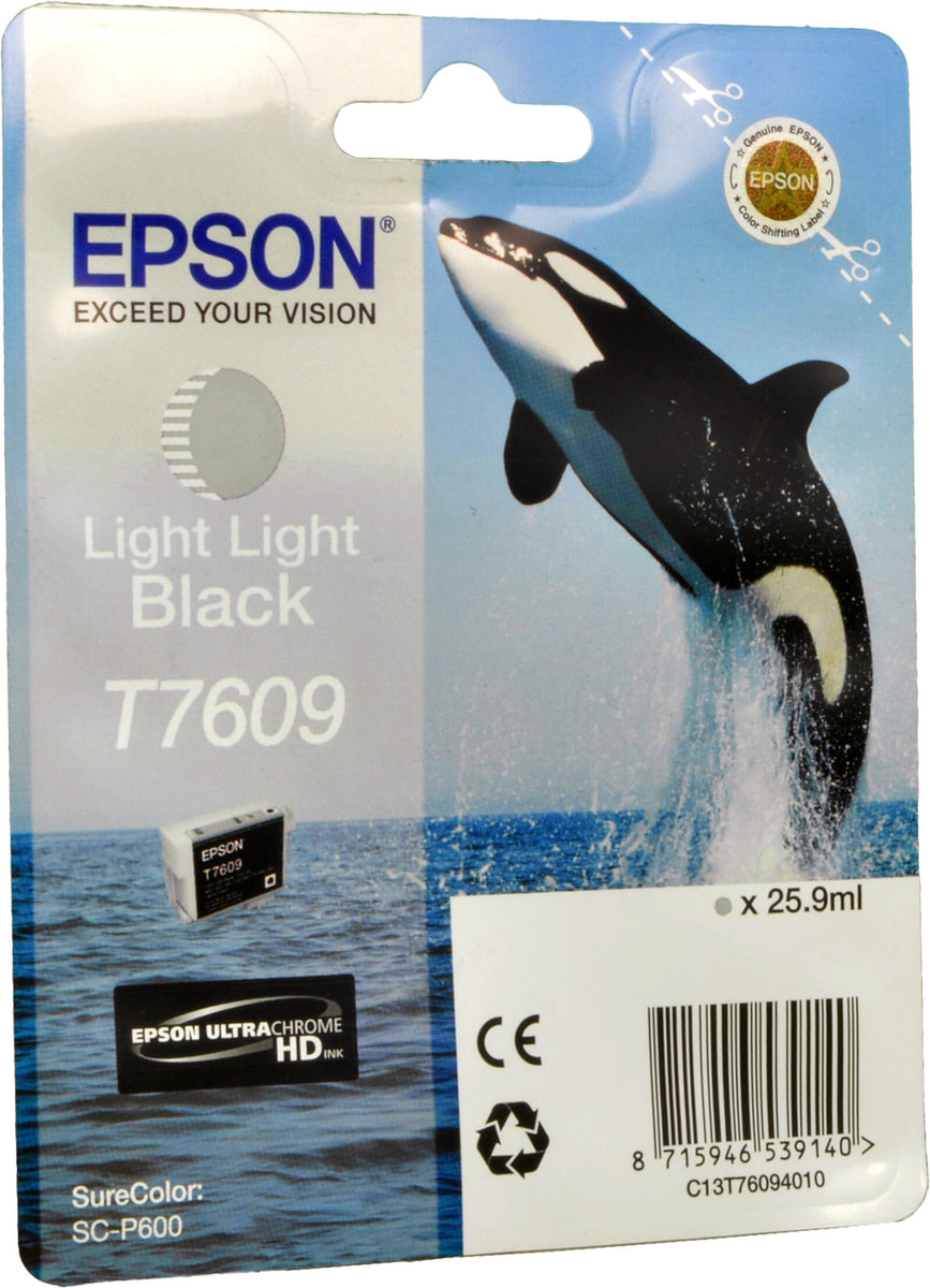 Epson T7609 Light Light Black, Schwarz, Tinte auf Pigmentbasis, 25,9 ml, 1 Stück(e), Einzelpackung