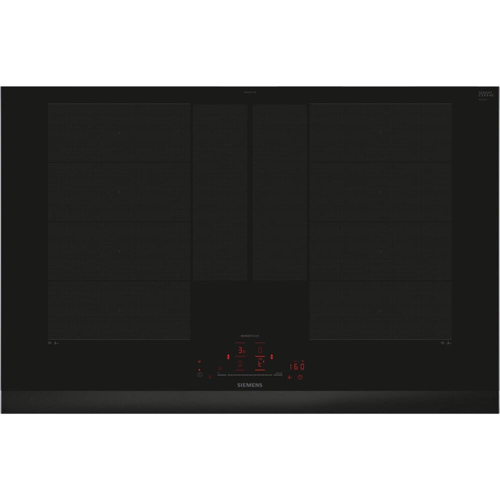 Siemens iQ700 EX875HYC1M, Schwarz, Integriert, 80 cm, Zonen-Induktionskochfeld, Glaskeramik, 4 Zone(n)
