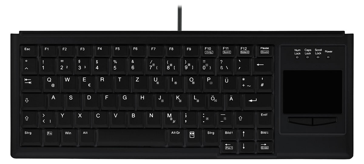 Contour Design Active Key Contour Industrietastatur IP68 Touchpad Mini Kabelgebunden Schwarz DE 4400, Mini, Kabelgebunden, USB, Scherenschalter, QWERTZ, Schwarz