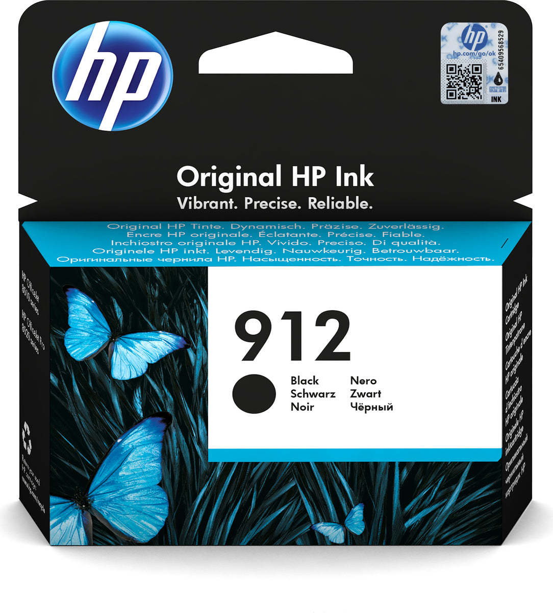 HP 912 Schwarz Original Druckerpatrone, Standardertrag, Schwarz, Tinte auf Pigmentbasis, 6,5 ml, 1 Stück(e), 250 Seiten