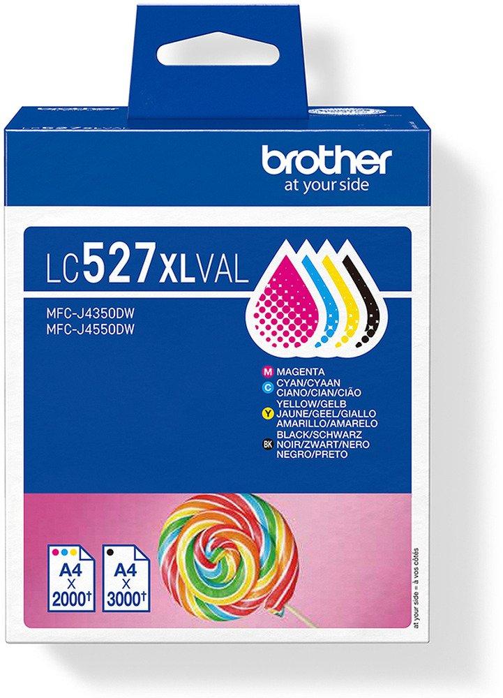 Brother LC527XLVAL, Hohe (XL-) Ausbeute, Schwarz, Cyan, Magenta, Gelb, Tinte auf Pigmentbasis, Tinte auf Pigmentbasis, 4 Stück(e), Value pack