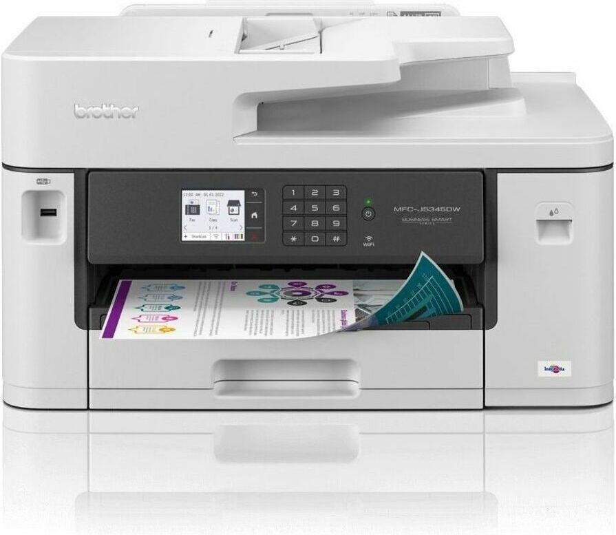 Brother MFC-J5345DW, Tintenstrahl, Farbdruck, 4800 x 1200 DPI, A3, Direktdruck, Schwarz, Weiß