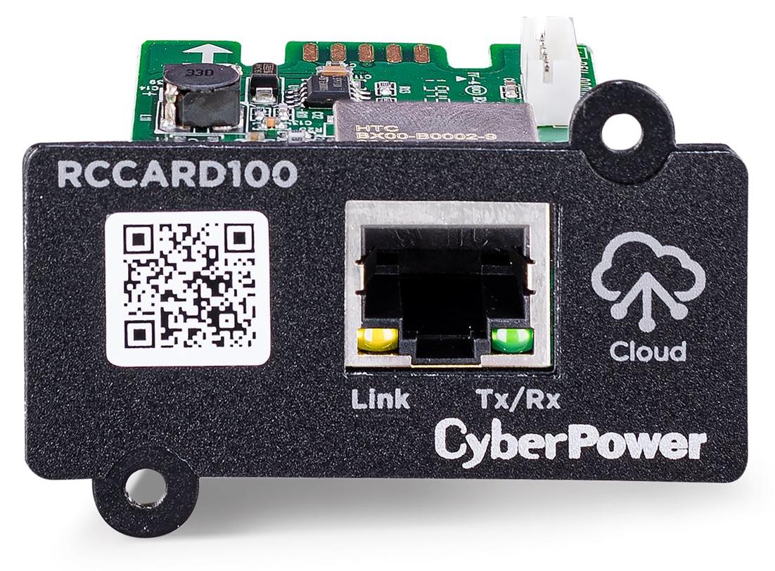 CyberPower RCCARD100 Cloud-Netzwerkkarte für PP Cloud Dienst Ethernet 100Base-TX , Ethernet 10Base-T für Expansion Port, Eingebaut, Kabelgebunden, Ethernet, 100 Mbit/s, Schwarz, Grün, Metallisch