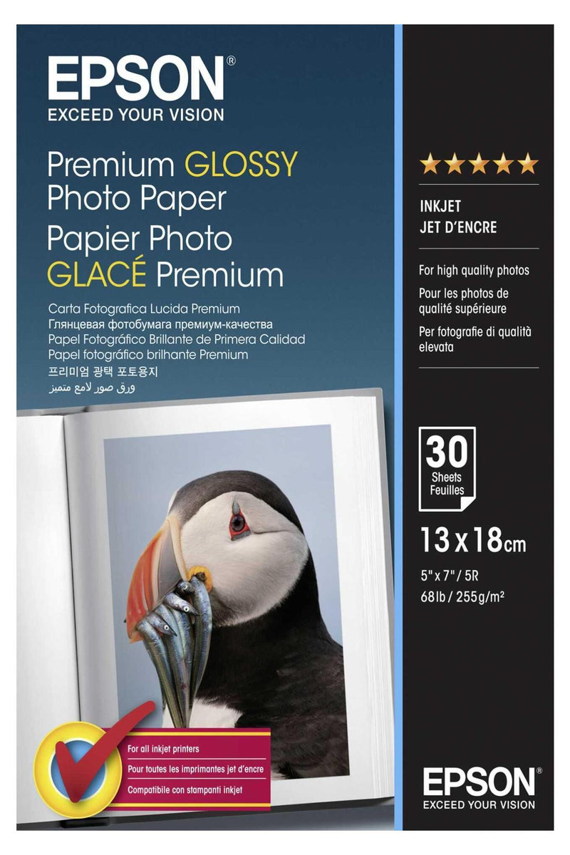 Epson Premium Glossy Photo Paper, 130 x 180 mm, 255 g/m², 30 Blatt, 220g, 181 x 132 x 12 mm, 13x18 cm