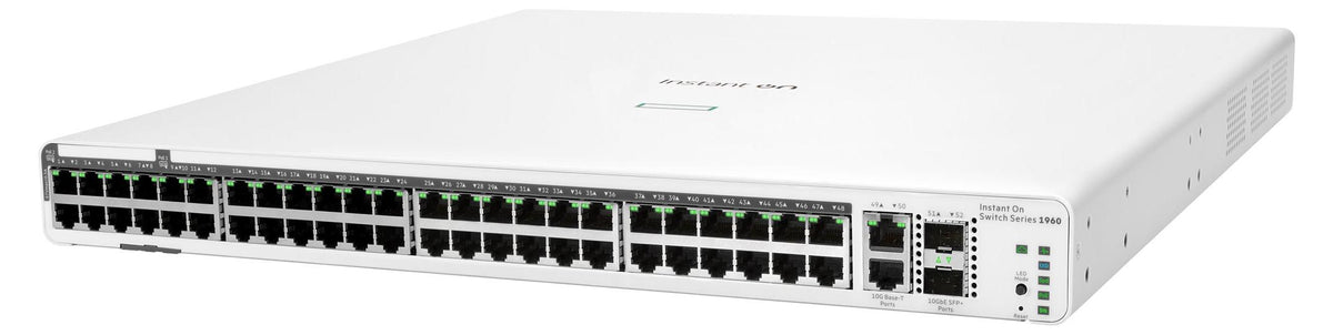 HPE Aruba Networking Networking Instant On Switch 48p Gigabit 2p 10GBT 2p SFP+ 1960, Managed, L2+, Gigabit Ethernet (10/100/1000), Vollduplex, Rack-Einbau, 1U