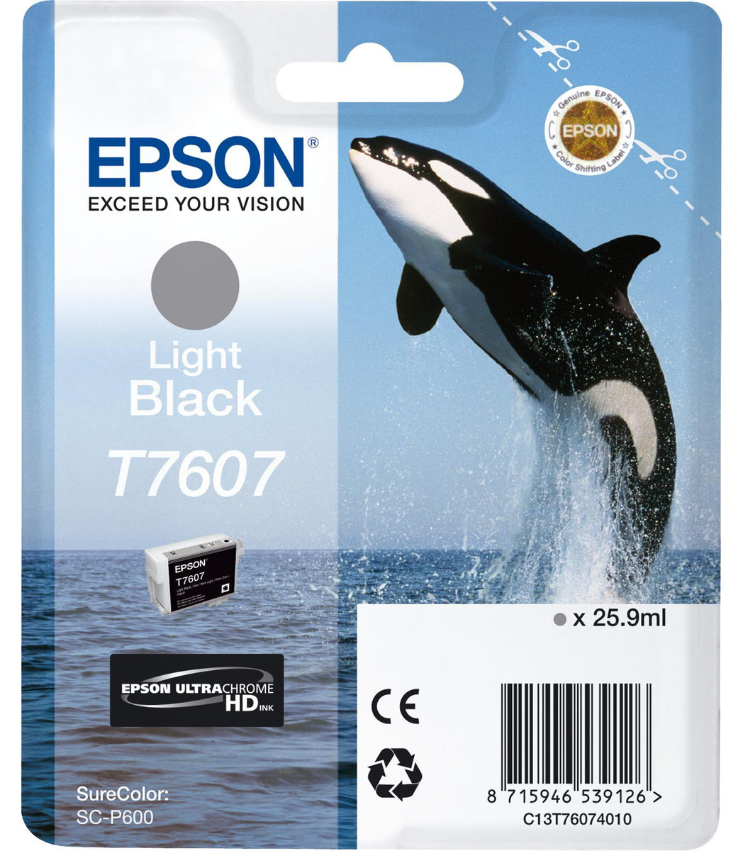 Epson T7607 Light Black, Schwarz, Tinte auf Pigmentbasis, 25,9 ml, 1 Stück(e), Einzelpackung
