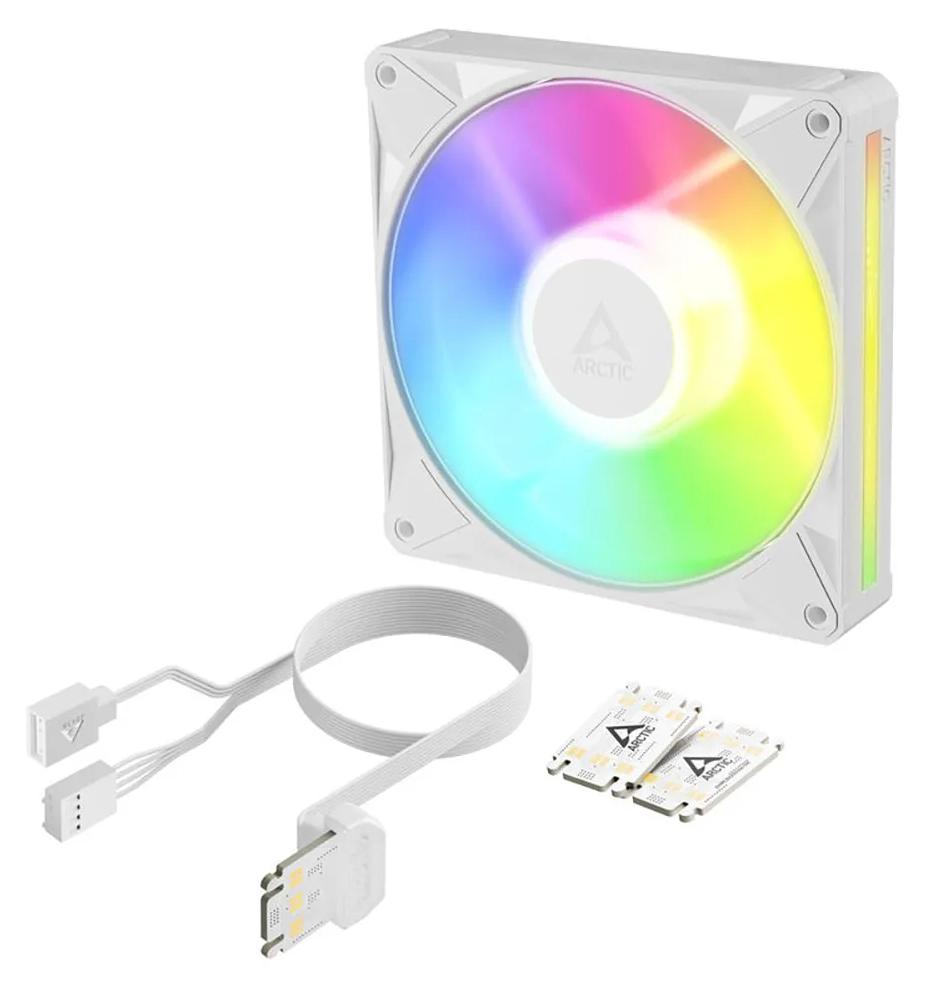 ARCTIC BioniX P14 A-RGB (White) 140 mm PWM-Lüfter mit Daiy Chain, Ventilator, 14 cm, 400 RPM, 2500 RPM, 186 m³/h, Weiß