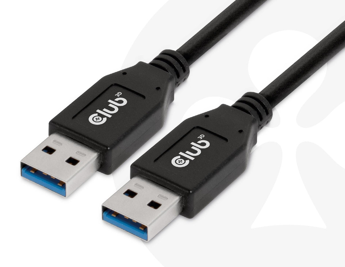 CLUB3D USB Typ-A Gen2(10G) Kabel, 3A St/St 0.5m, 0,5 m, USB A, USB A, USB 3.2 Gen 2 (3.1 Gen 2), 10 Gbit/s, Schwarz