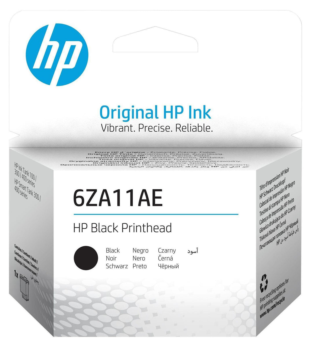 HP 6ZA11AE Schwarz Druckkopf, HP GT Druckköpfe funktionieren in Kombination mit: HP Smart Tank 455, 457, Thermal Inkjet, Schwarz, Malaysia, 113 mm, 37 mm