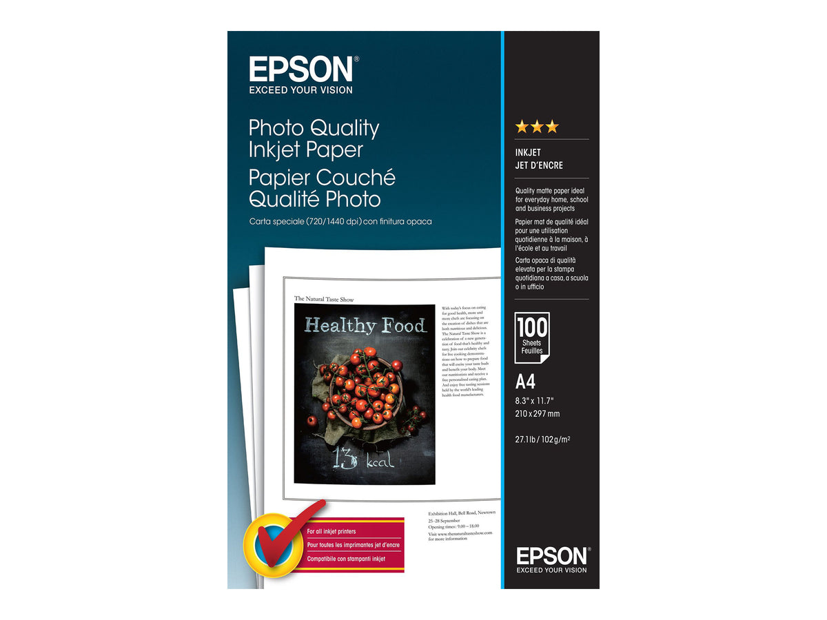 Epson Photo Quality Ink Jet Paper, DIN A4, 220 mm, 310 mm, 20 mm, 840 g, 100 cm, 120 cm