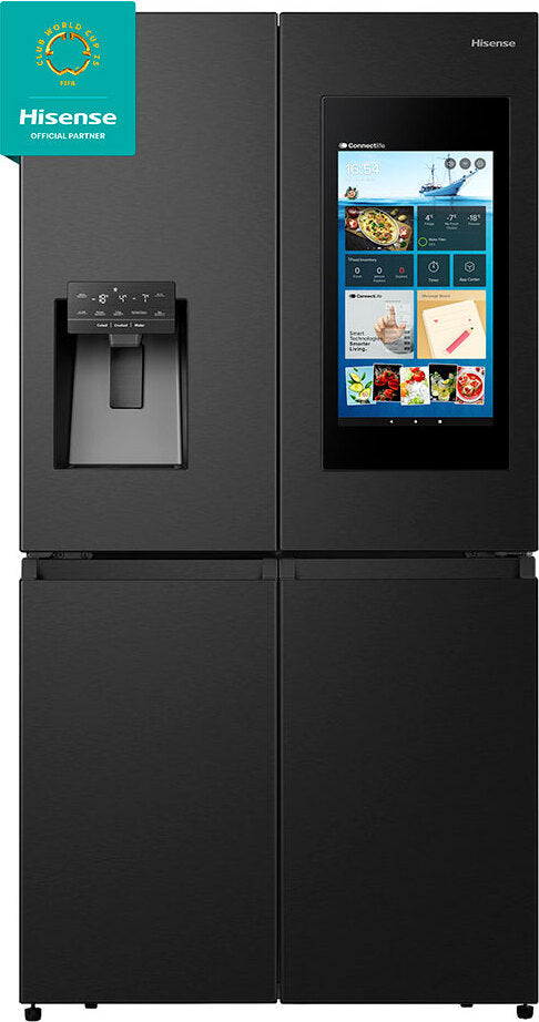 Hisense Hi9 Freistehend Flügeltürkühlschrank, Schwarz, 577 l, Freistehend, Mehrtürig, Schwarz, An Tür, R600A, Stahl