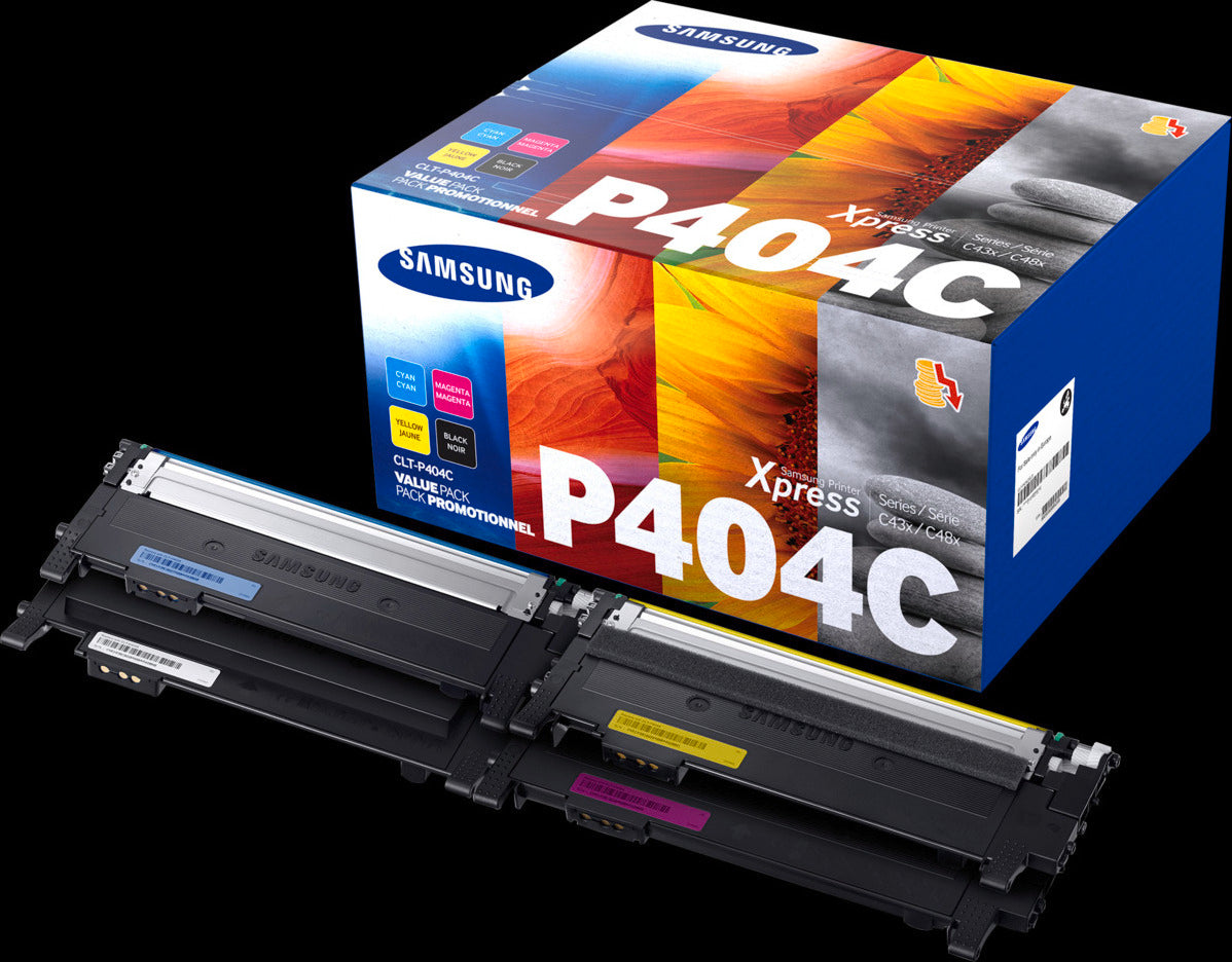Samsung CLT-P404C 4er-Pack Cyan/Magenta/Gelb/Schwarz Original Tonerkartusche, 1000 Seiten, Schwarz, Cyan, Magenta, Gelb, 4 Stück(e)