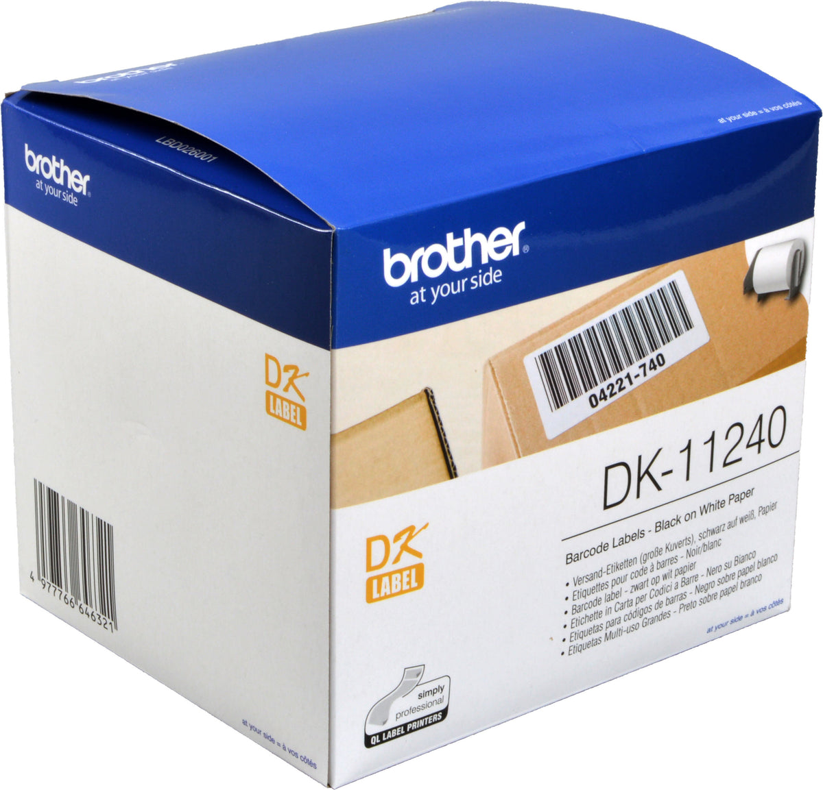 Brother DK-11240, Weiß, DK, 128 x 115 x 112 mm, 37 g, 102 x 51mm, 52 g