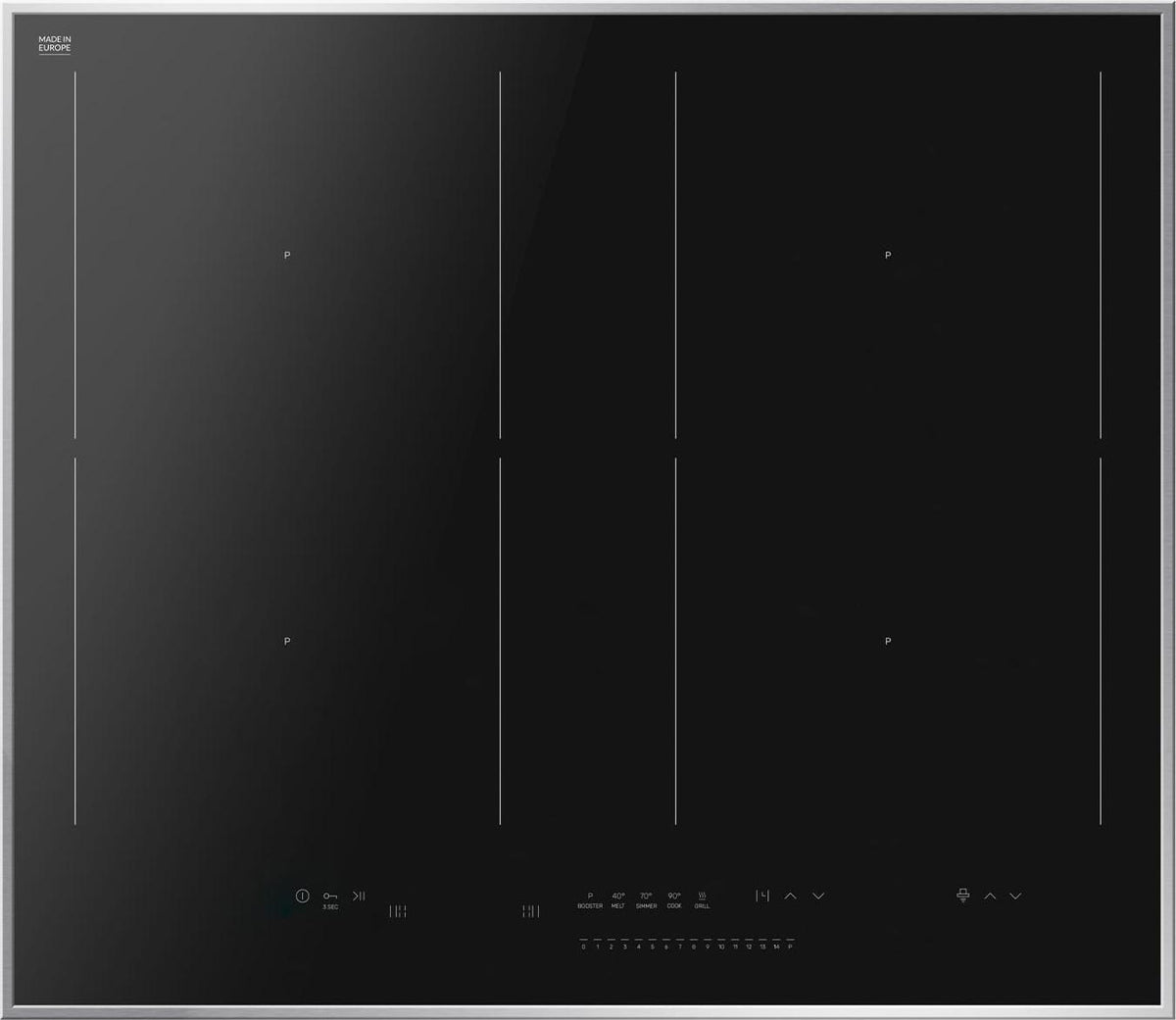 Amica KMI 776 760 E HC, Schwarz, Integriert, 60 cm, Zonen-Induktionskochfeld, 4 Zone(n), 4 Zone(n)