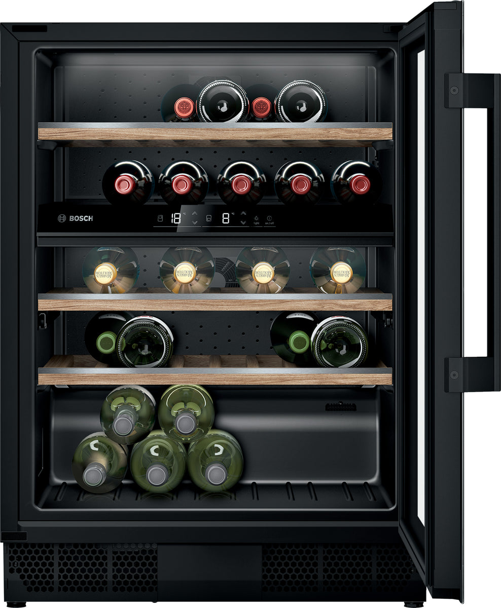 Bosch Serie 6 KUW21AHG0, Integriert, 44 Flasche(n), 60 W, G, Innenbeleuchtung, Schwarz
