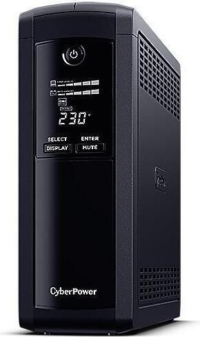 CyberPower VP1200EILCD Line-Interactive USV 1200VA/720W USB (HID), AVR, LCD, RJ45 Lan Protection, Ausgang (8) IEC, Line-Interaktiv, 1,2 kVA, 720 W, Sine, 167 V, 295 V