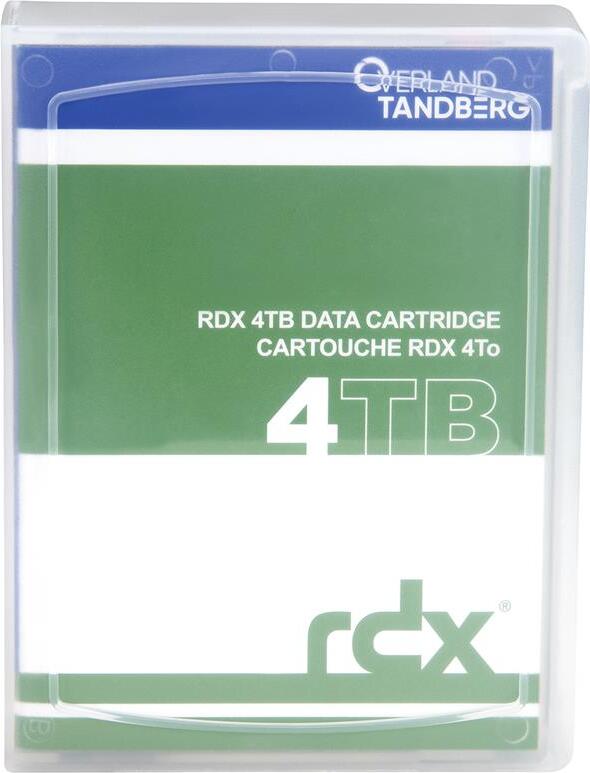 Overland-Tandberg O-T RDX 4TB Kassette, RDX-Kartusche, RDX, 4 TB, FAT32, NTFS, exFAT, ext4, Schwarz, 150 MB/s