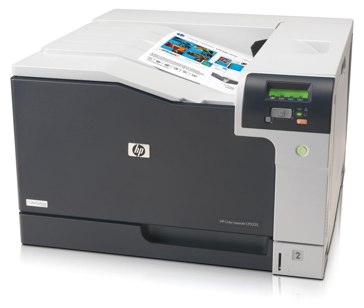 HP LaserJetCP5225N - Laserdrucker - Farbe - Desktop - 600 x 600 dpi Druckauflösung - 20 ppm Monodruck/20 ppm Farbdruckgeschwindigkeit - 350 Seiten Kapazität - Duplexdruck, Manuelle - Fast Ethernet - USB