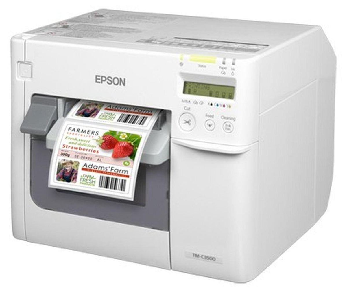 Epson ColorWorks C3500, Tintenstrahl, 720 x 360 DPI, 103 mm/sek, Farbe, Kabelgebunden, Weiß