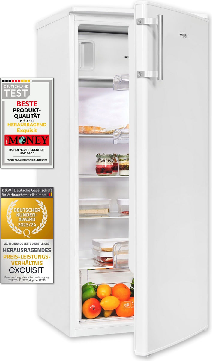 Exquisit Kühlschrank KS185-4-HE-040E weiss | 190 l Nutzinhalt | Weiß