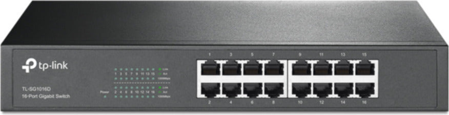 TP-Link 16-Port-Gigabit-Switch, Unmanaged, Gigabit Ethernet (10/100/1000), Vollduplex, Rack-Einbau