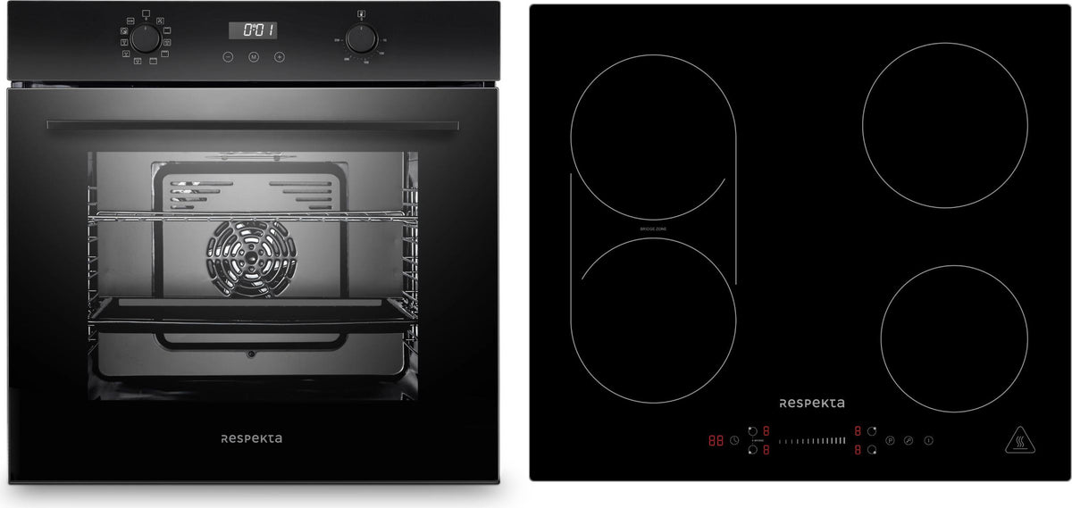 Backofen Herd Kochfeld Schwarz Induktion Einbau Timer Bridgezone Slider Respekta