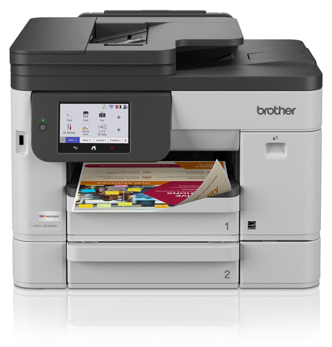 Brother MFCJ5110DW, Tintenstrahl, Farbdruck, 1200 x 4800 DPI, A4, Direktdruck, Schwarz, Weiß