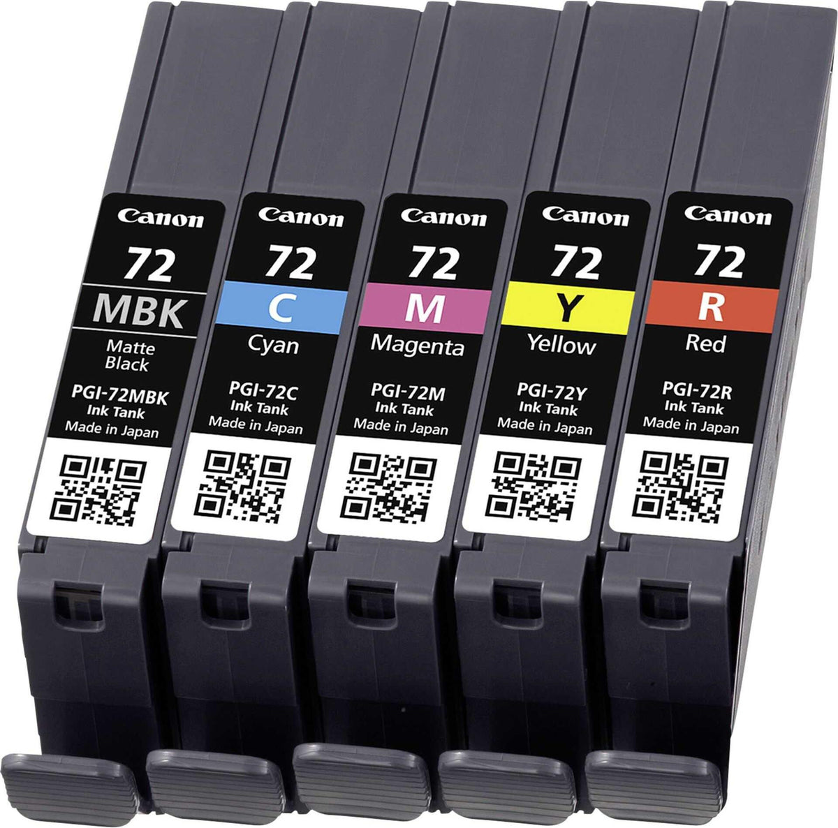 Canon PGI-72 MBK/C/M/Y/R Multipack mit 5 Tinten, Standardertrag, Cyan, Magenta, Mattschwarz, Rot, Gelb, 5 Stück(e), 1640 Seiten, 710 Seiten, Multipack