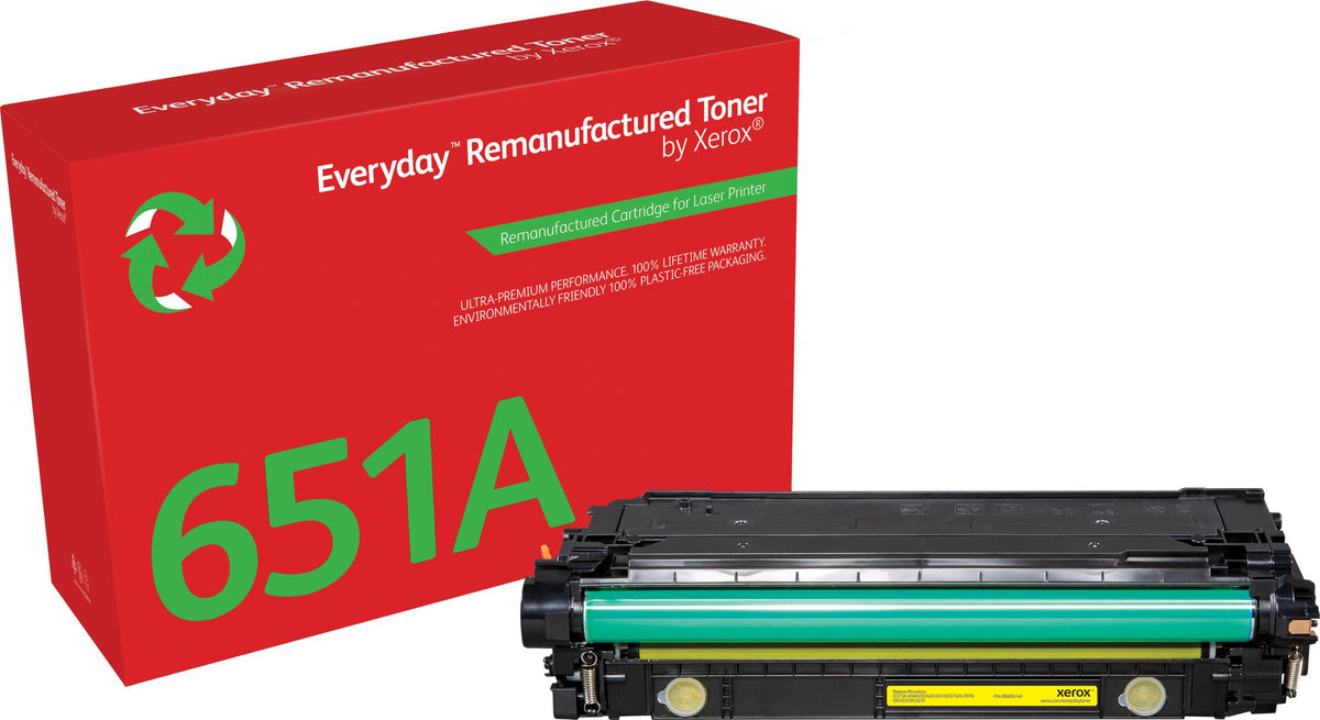 Everyday™ Gelb wiederaufbereiteter Toner von , kompatibel mit HP 651A 650A 307A (CE342A/CE272A/CE742A), Standardkapazität, 16000 Seiten, 16000 Seiten, Gelb, 1 Stück(e)