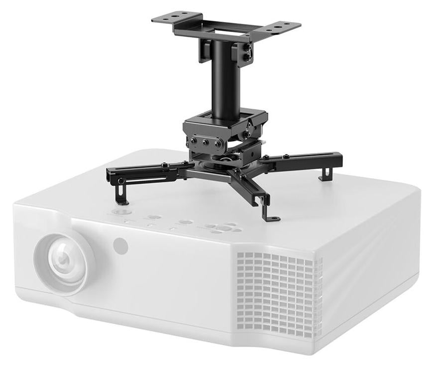 Neomounts CL25-530BL1 Beamer Deckenhalterung - H 25,5 cm - einfache Installation - volle Bewegung, Zimmerdecke, 45 kg, Schwarz, Stahl, -8 - 8°, 360°