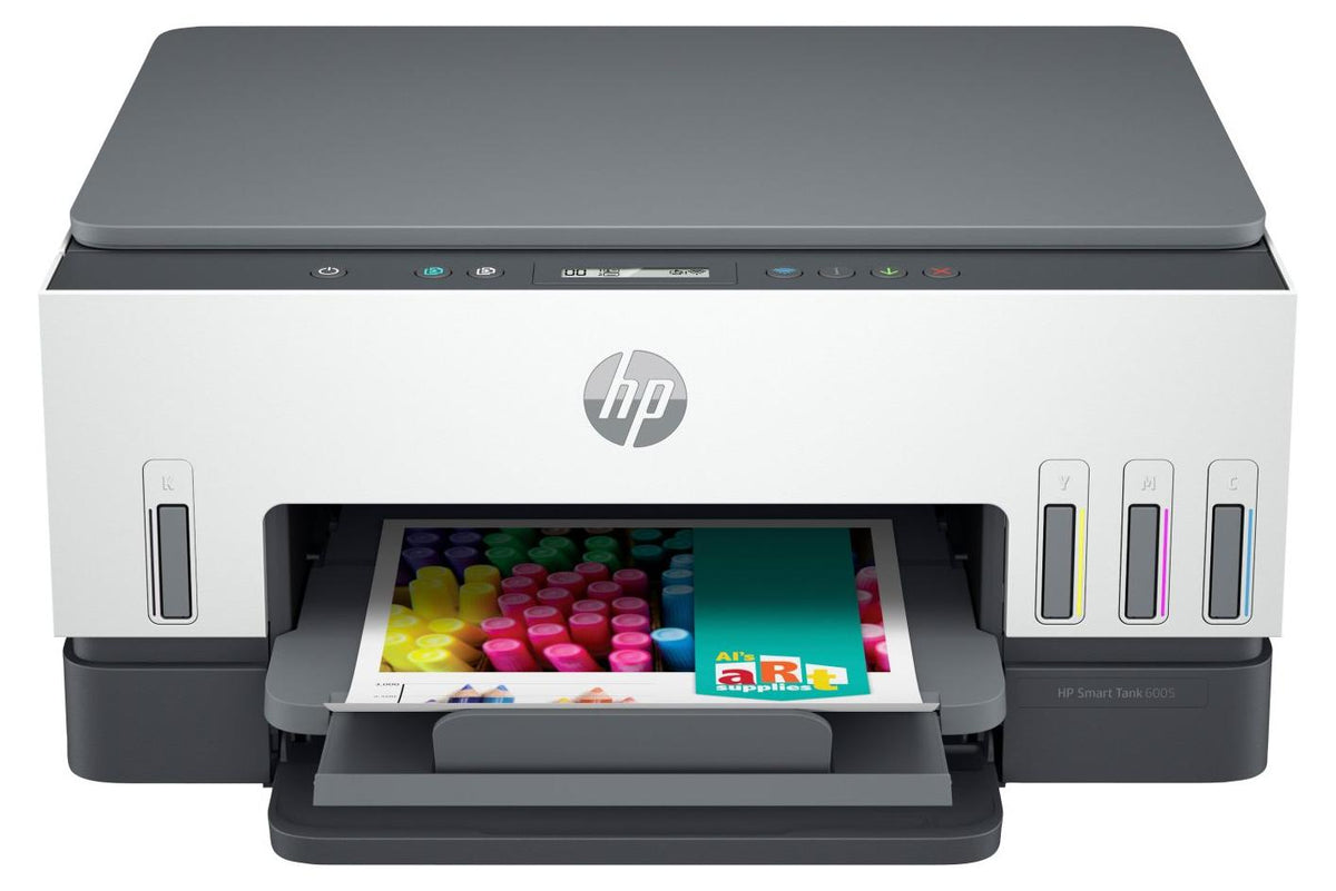 HP Smart Tank 6005 Wireless All-in-One Farbe Drucker, Kopierer, Scanner, Thermal Inkjet, Farbdruck, 4800 x 1200 DPI, A4, Direktdruck, Grau, Weiß