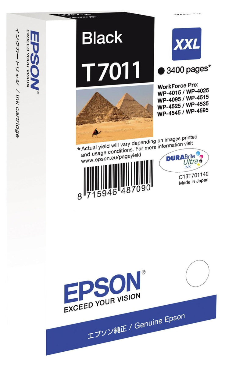 Epson Tintenpatrone XXL Black 3.4k, Hohe (XL-) Ausbeute, Schwarz, Tinte auf Pigmentbasis, 63,2 ml, 1 Stück(e), Einzelpackung
