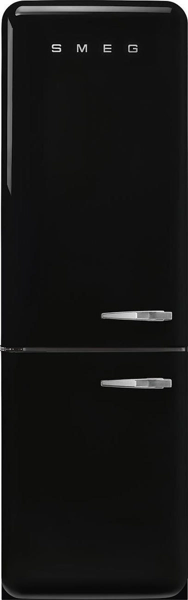 SMEG FAB32LBL6 Kühl-/Gefrierkombination Linksanschlag Schwarz 50s Style,