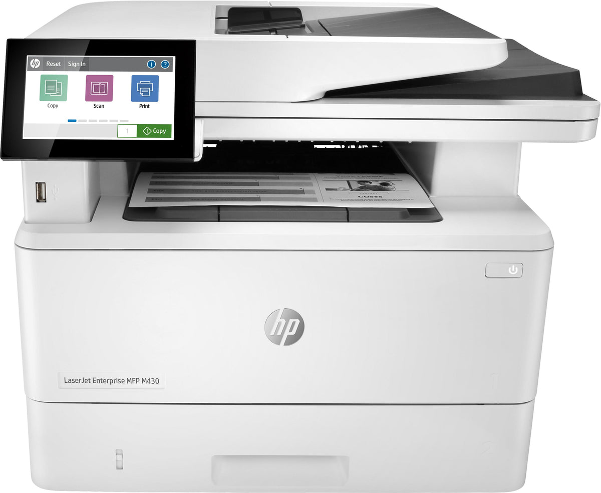 HP LaserJet Enterprise M430f MFP, Schwarzweiß, Drucker für Kleine & mittelständische Unternehmen, Drucken, Kopieren, Scannen, Faxen, ADF für 50 Blatt; Beidseitiger Druck; Beidseitiges Scannen; Drucken über den USB-Anschluss vorn; Kompakte Größe;…